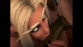 Night Elf Female-ja Draenei Naisen imeä tehdä Orc.