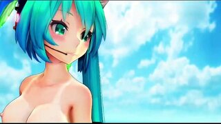 Miku Append Danza Sexy Nuda MMD